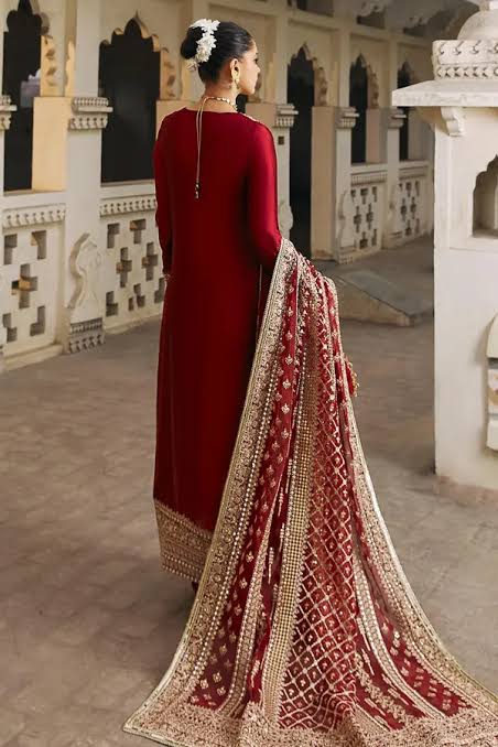 Naqshe salwa ~red silk(POUCH)