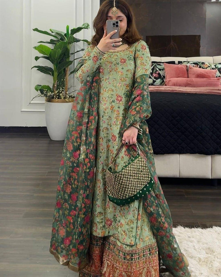 Naqshe salwa -Designer Rawsilk